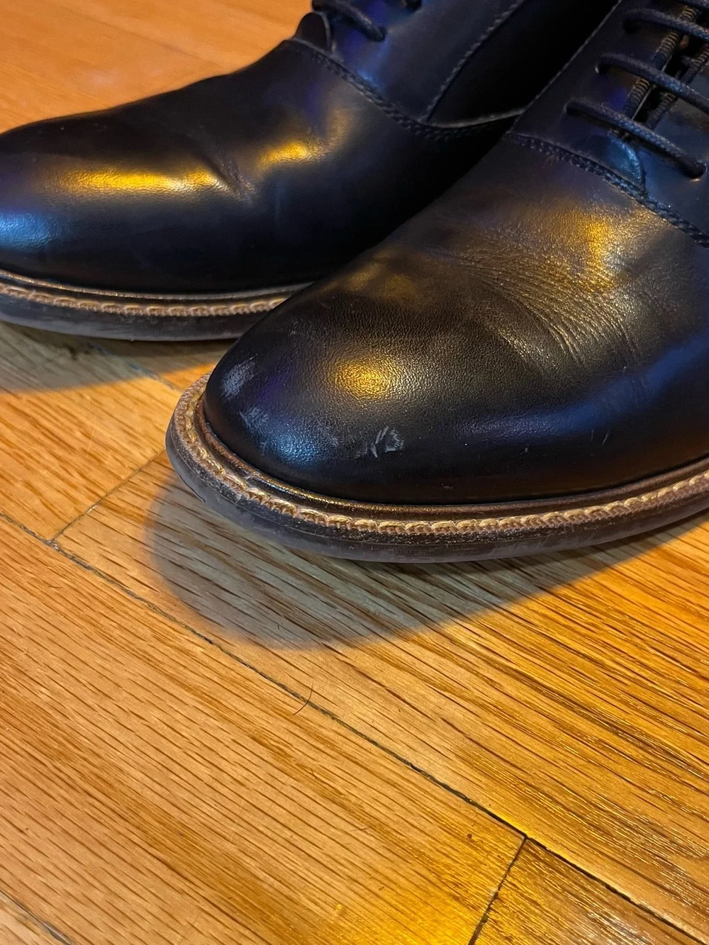 Vince Camuto Men’s Black Leather Derby Lace-Up Shoes